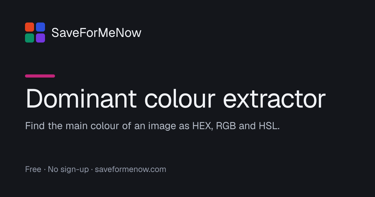 Dominant color extractor: get the main color of an image | SaveForMeNow